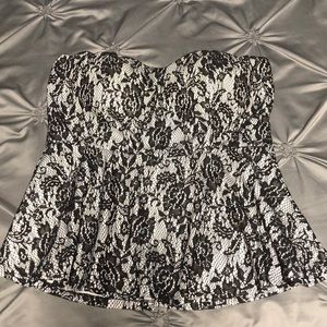 Strapless plus size peplum top